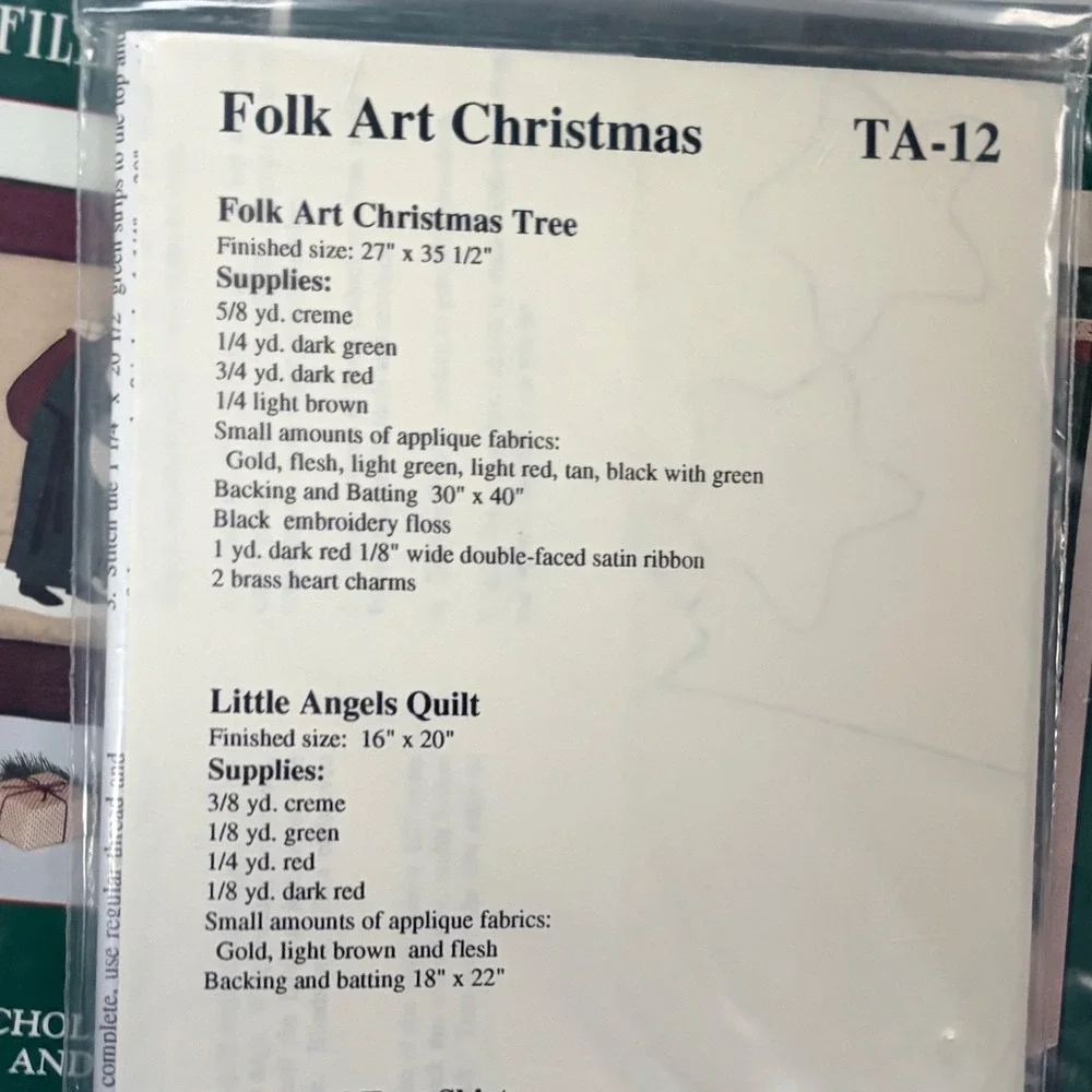 Vintage Christmas Quilt Applique Pattern 5 Lot Country Appliques Folk Art Santa